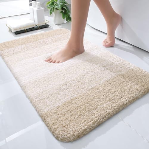 OLANLY Small Bathroom Rugs 24x16, Extra Soft Absorbent Microfiber Bath Rugs by OLANLY