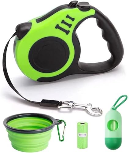 Retractable Green Dog Leash for Medium & Small Dogs & Cats by Gbivbe