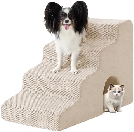 Ahpmeoa Dog Stairs for Bed 19.5’’ H, 4-Step Dog Steps for High Bed by Ahpmeoa