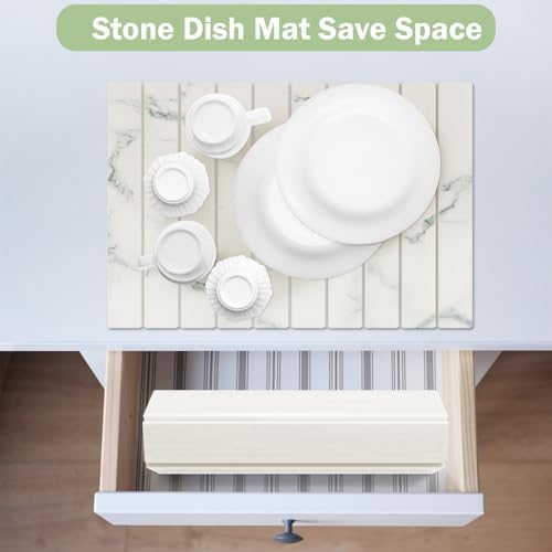 Stone Dish Drying Mat for Kitchen Counter, Versatile Stone Drying Mats for Cups - Image 5