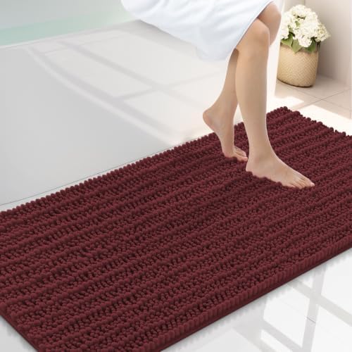 Smiry Bathroom Rugs 47X24, Extra Soft Rubber Backing Chenille Bath Mats by Smiry