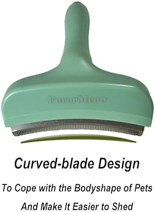 Pet Deshedding Tool with Curve Blade, Cat Grooming Brush, Tight V-shaped Teeth - Image 2