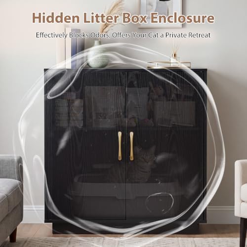 Gitelsnour 30.9'' Litter Box Enclosure Furniture- Hidden Storage - Image 3