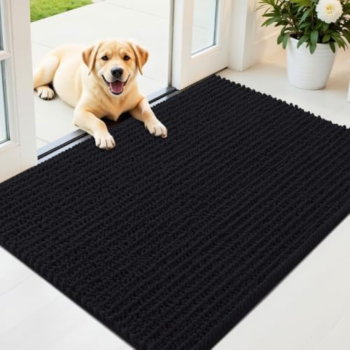 OLANLY Dog Door Mat for Muddy Paws 44x32, Ultra-Absorbent Chenille Mud Mat by OLANLY