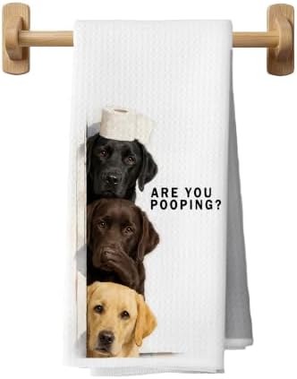 Funny Labrador Retriever Bathroom Hand Towels 16x24, Dog Lover Gifts by Unknown