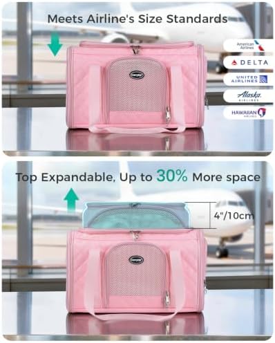 Pet Carrier Airline Approved 18x13x9.5 in, Soft-Sided Top-Expandable - Image 4