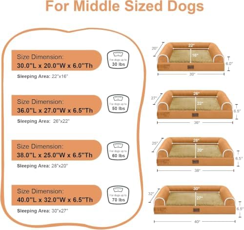 NANUYA Orthopedic Dog Bed for Large Dogs, 36 x 27 Inch - Image 6