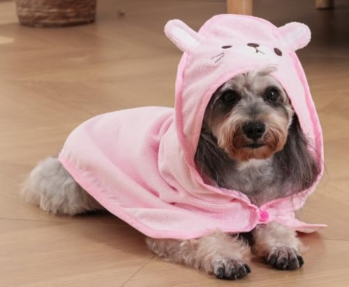 Dog Hooded Bathrobe Towel Fast Drying Absorbent Bath Warm Blanket - Image 3