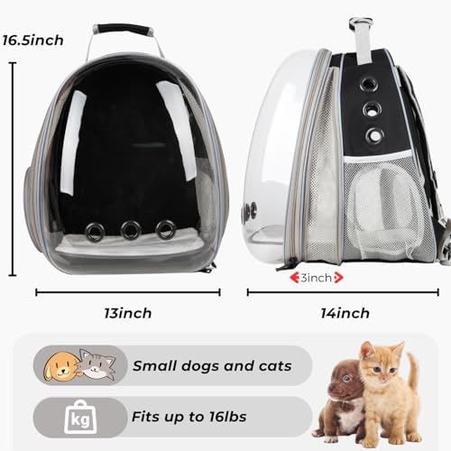 Lollimeow Expandable Bubble Cat Carrier Backpack, Supports up to 16 lbs - Image 3