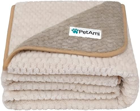 PetAmi Waterproof Dog Blanket, Leakproof Pet Throw, Twin 60x80 Taupe Beige by PetAmi
