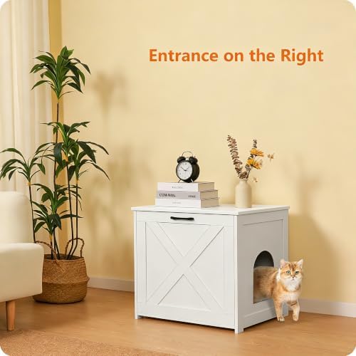 Dwanton Cat Litter Box Enclosure, Hidden Litter Box Furniture, 23.6 Inches - Image 2