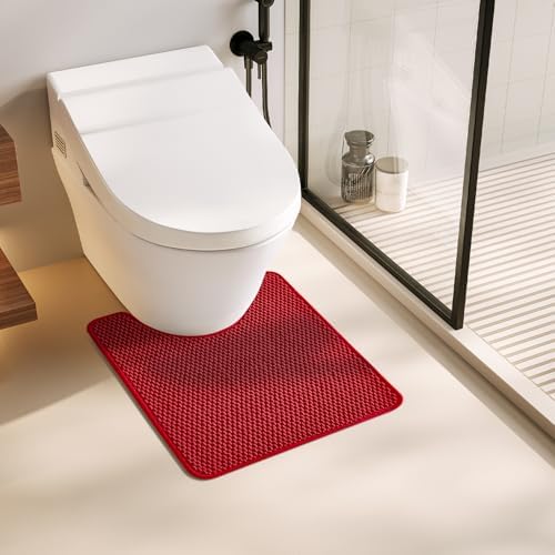 TYUU Christmas Toilet Rug, Thin Toilet Rugs U Shaped Washable Non Slip by TYUU