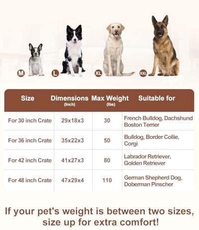KSIIA Washable Dog Bed for Crate Waterproof for Large Dogs, 47x29 in - Image 6