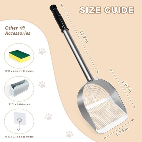 Cat Litter Scoop Deep Shovel, Detachable Long Handle Litter Scooper - Image 2