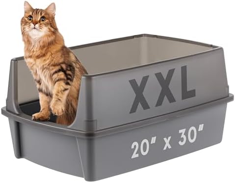 IRIS USA XX-Large High Sided Cat Litter Box, Scatter Shield by IRISUSA