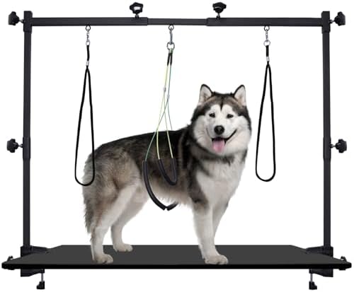 Dog Grooming Arm, Adjustable Height & Width Pet Grooming Restraint Stand by Ligefoy