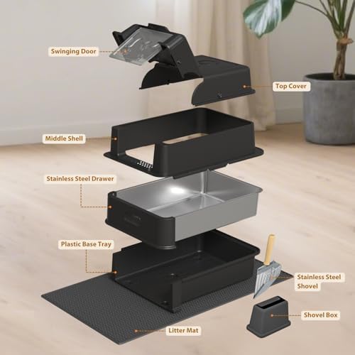 XXXL Jumbo Drawer Stainless Steel Cat Litter Box - Image 6