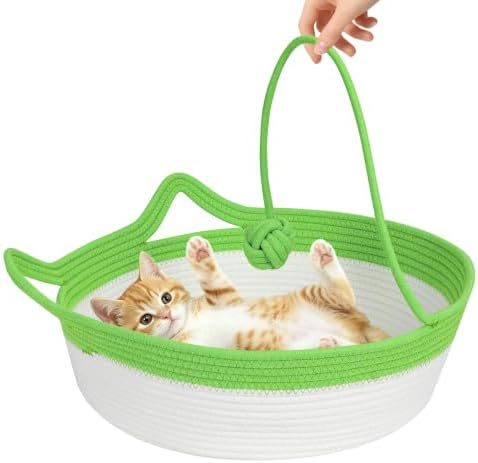 Cotton Rope Cat Bed, Instinct Hand Woven Cat Basket by WEAVELYRICS