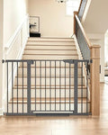 Cumbor 30-48 in Baby Gate for Stairs, Auto Close Dog Gate Indoor Cool Gray by Cumbor