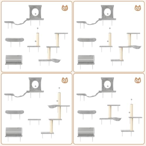 7-in-1 Cat Wall Shelves, Wall Mounted Climber Set - Image 5