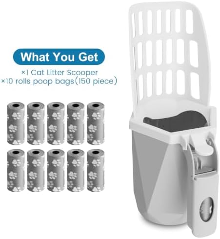 Cat Litter Scooper with Holder, Waste Can & 150 Refill Bags - Image 6