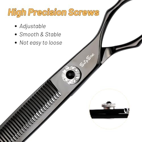 7.5in 25° Curved 56 Teeth Thinning Dog Grooming Scissors - Image 5