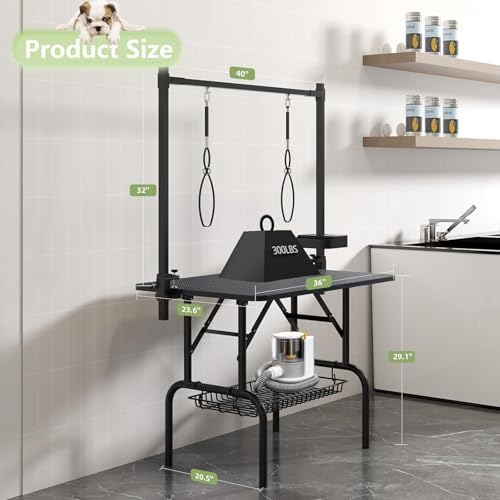 36" Professional Dog Pet Grooming Table Adjustable Heavy Duty Portable w/Arm & - Image 4