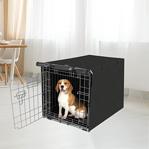 X-ZONE PET Dog Crate Cover Waterproof Kennel Cover, 36 in Black - Image 2