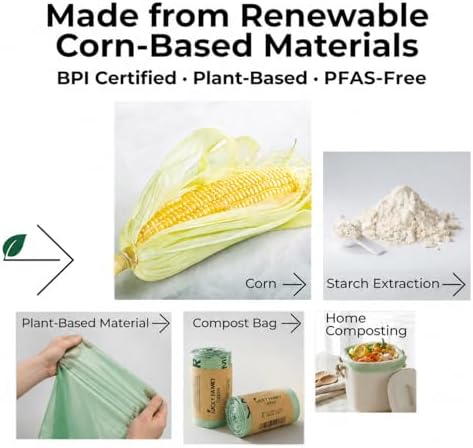 1.3 Gallon Compost Bags for Kitchen Countertop Bin, Compostable - Image 6