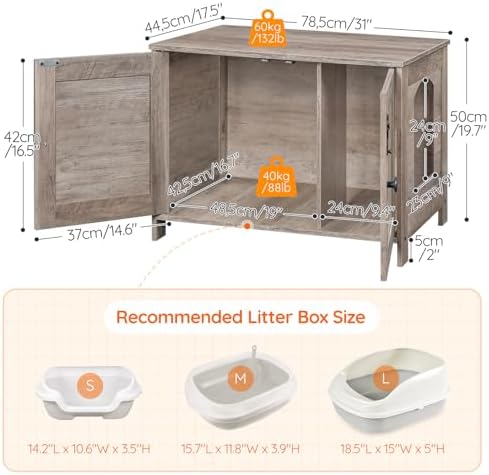 HOOBRO Litter Box Enclosure, Cat Litter Box Furniture - Image 4