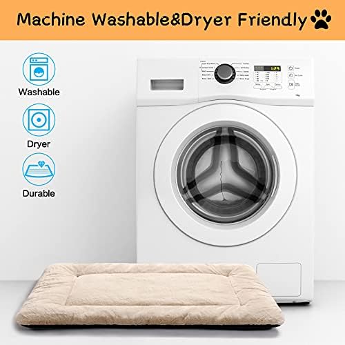 Dog Crate Pad Washable Dog Bed for Crate Large Cozy Mat 42-Inch Cream - Image 5