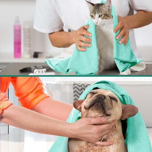 Chumia 4 Pcs Dog Towels for Drying, 30 x 50 Inch, Light Green - Image 5