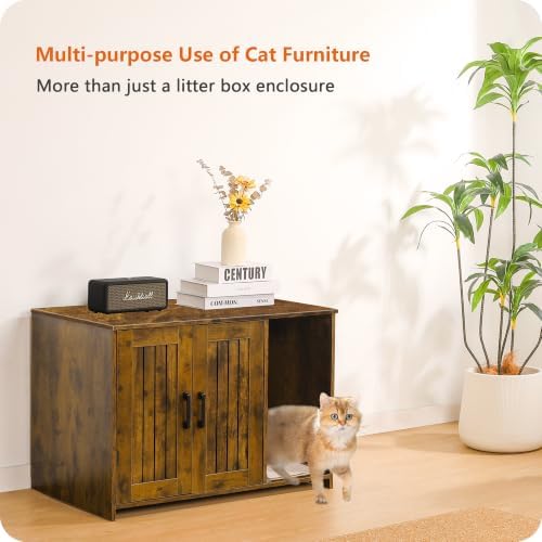 Dwanton Cat Litter Box Enclosure, - Image 7