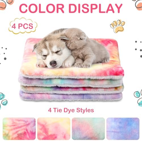Haull 4 Pcs Waterproof Guinea Pig Bedding Mat, Tie Dyed, 18 x 24 - Image 4