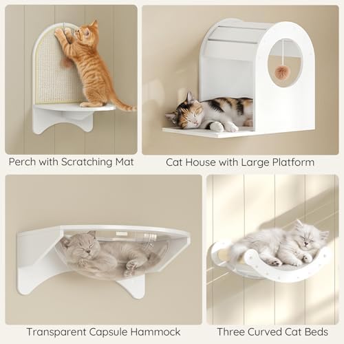 HOOBRO Wood Cat Wall Shelves for Large Cats, Wall-Mounted Cat Shelves and - Image 6