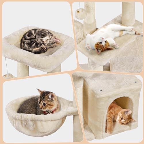 Topeakmart Multilevel Cat Tree Cat Scratching Posts Cat Houses and Condos - Image 4