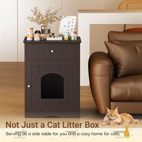 Litter Box Enclosure, Hidden Cat Litter Box Cabinet - Image 4