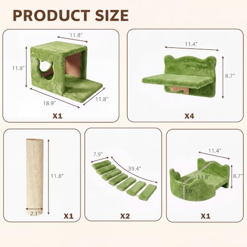 Cat Wall Furniture, 9 in 1 Cat Wall Shelves Set - Image 2