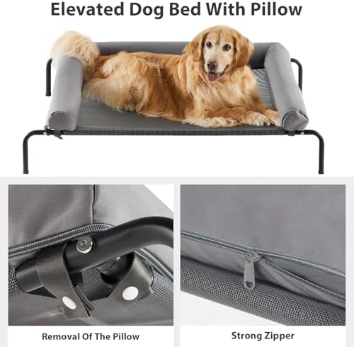 RRPETHOME Large Elevated Cooling Cot, Portable Outdoor Raised Dog Bed - Image 4