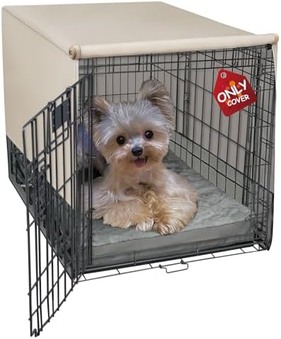 Explore Land Breathable Dog Crate Cover, 18 inches （Tan） by ExploreLand