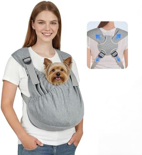 Supet Dog Sling Carrier for Pets, Adjustable Hands Free Front Chest Pouch by Supet