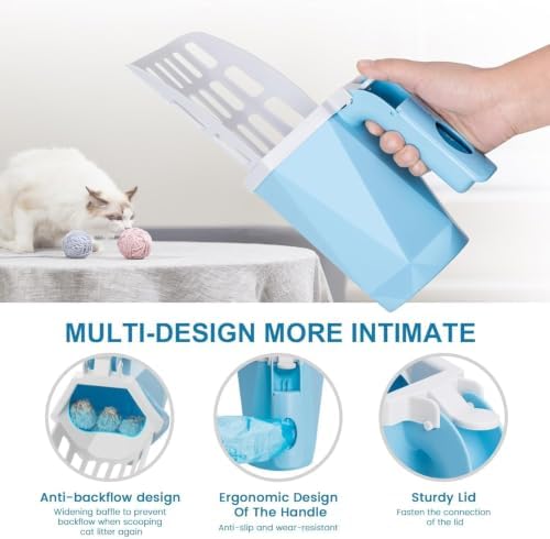 Cat Litter Scooper with Holder, Waste Can & 150 Refill Bags - Image 3
