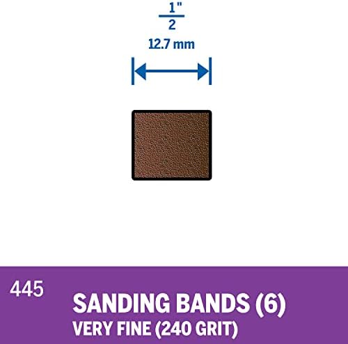 Dremel 445 1/2" 240 grit Rotary Tool Sanding Bands, 6 Pack - Image 3