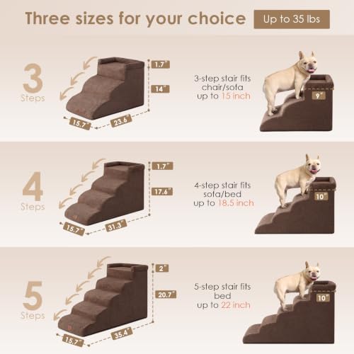 EHEYCIGA 3-Step Curved Dog Stairs - Image 4