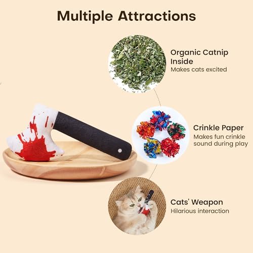 Potaroma 4Pcs Cat Toys, Horror Halloween Knife-Shaped Kitten Catnip Crinkly - Image 2