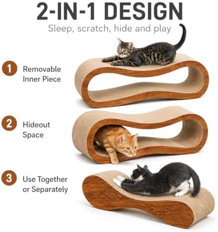 2 in 1 Cat Scratch Pads, Large Scratcher Board - Image 4