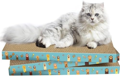 Cardboard Cat Scratcher 3 Pack Refill Reversible Cat Scratching Pad Durable Cat by Unknown