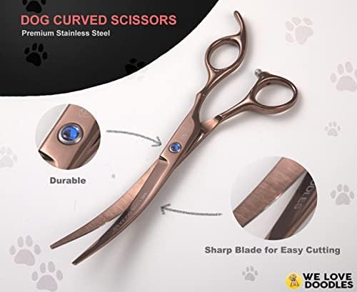 Dog Grooming Scissors Kit, 4 Pieces, Straight & Thinning Shears Set - Image 5