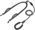 Double Dog Leash with Two Extra Traffic Handles, 18~120 lbs by iYoPets