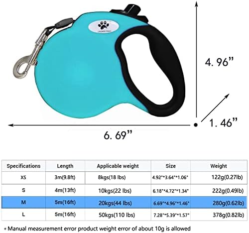 16ft Retractable Dog Leash for Medium Breed Dogs up to 44 lbs - Image 2